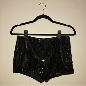Black Sequin Shorts